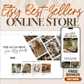 Etsy Best-Sellers Online Store – Ready-to-Launch Turnkey Website | Amazing Online Store Design + Etsy’s Most-Loved Finds | FREE Etsy Feed, Promo Guide, Videos & VIP Support